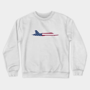 Patriotic F/A-18 Hornet Military Aircraft Silhouette Crewneck Sweatshirt